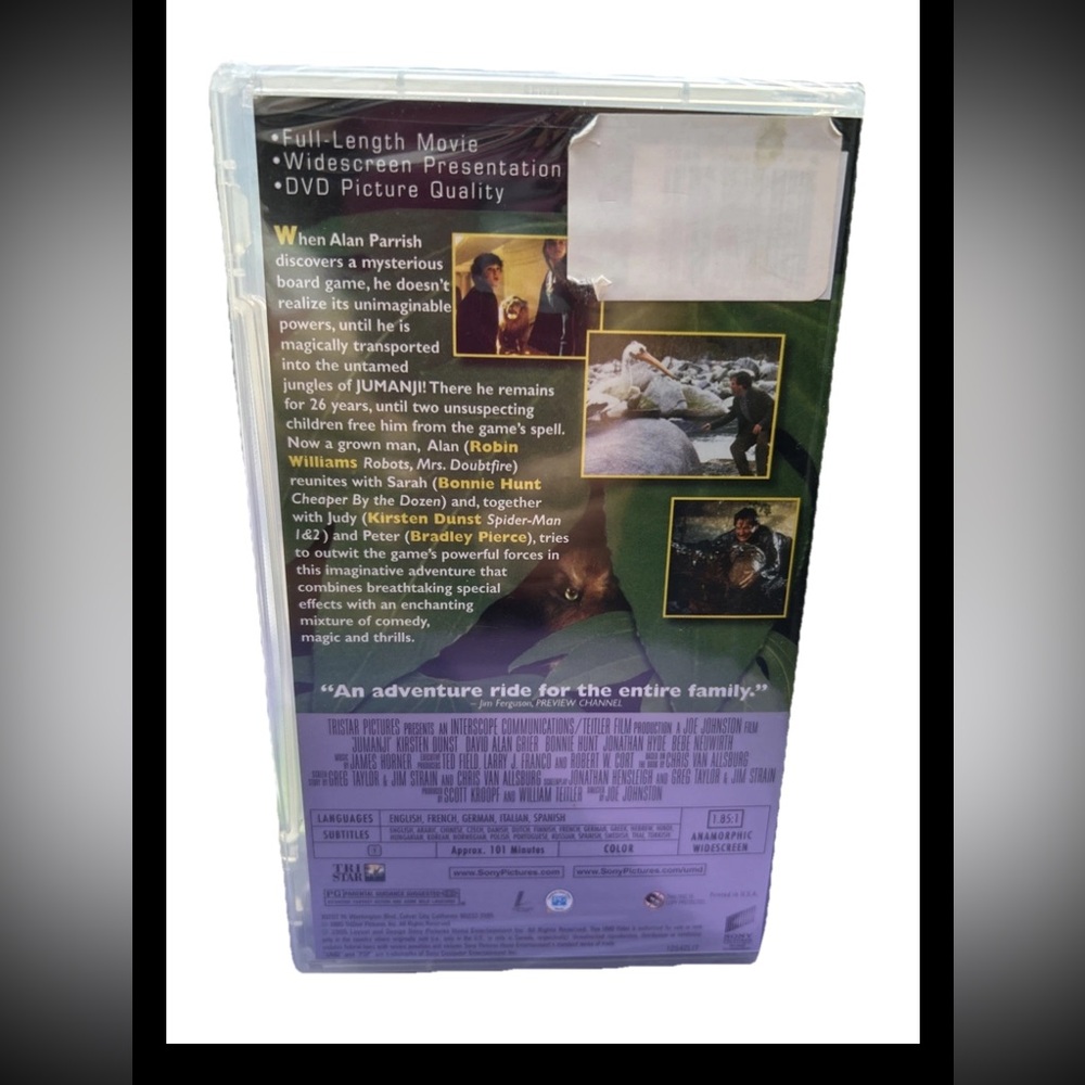 Jumanji UMD Video Movie 2005 Sony PSP, Robin Williams, 1995 PlayStation Portable - Picture 4 of 4